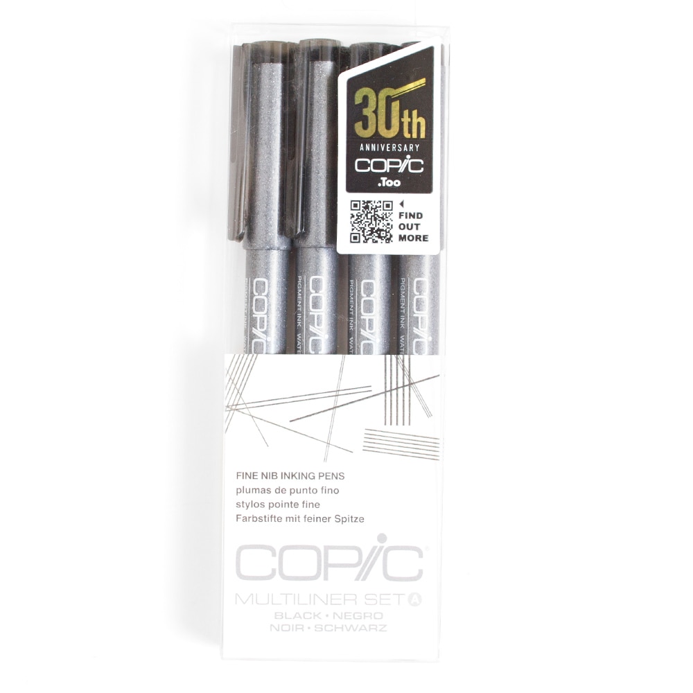 Copic, Multiliner, Fine, A, Set, 4 Pack